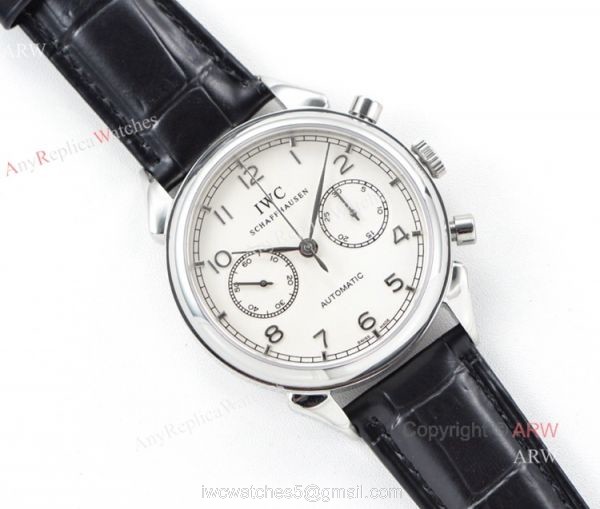 Super Clone IWC Schaffhausen Portugieser SS White Face Men Watch SWISS 7750 1