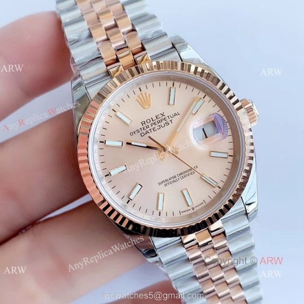 EW factory Replica Rolex Oyster Perpetual Datejust Salmon Dial Jubilee Watch 36mm 1