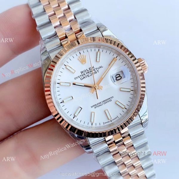 EW factory Copy Rolex Oyster Perpetual Datejust Jubilee White Dial Watch 36mm 1