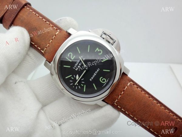 Swiss Replica Panerai Luminor Marina Acciaio PAM 111 Watch SS Green Markers 1