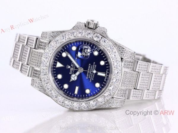 Rolex Submariner Green Dial Iced Out Watch Best Chinese Replica Watches 1