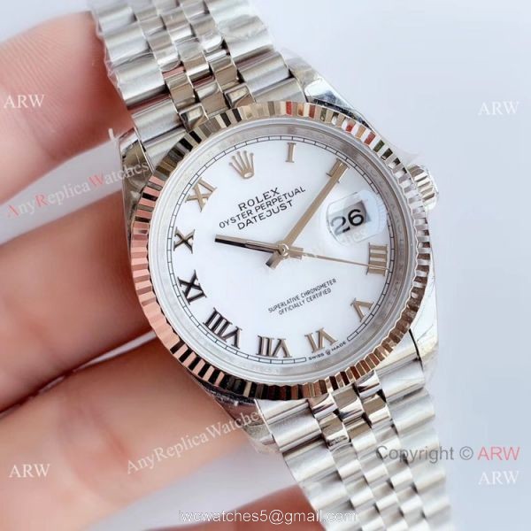 EWF Replica Rolex Datejust 36mm Watch White Dial Roman Markers 1