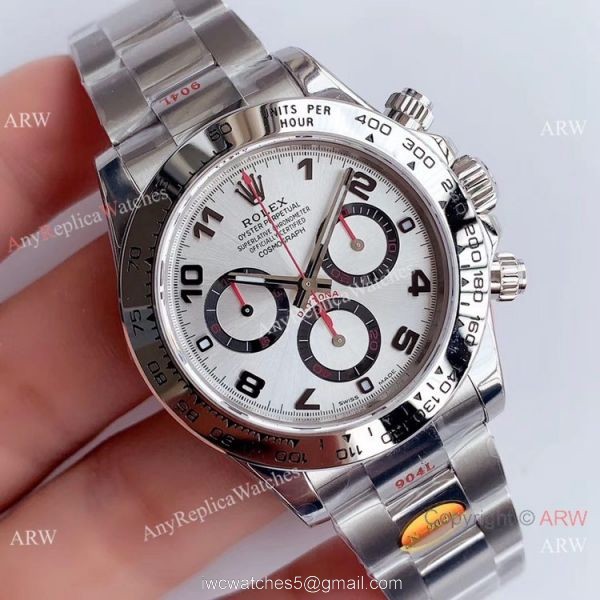 Replica Rolex Daytona Super Noob Factory Swiss 4130 Watch SS Silver Dial 1