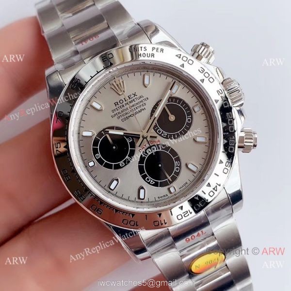 Rolex Daytona Noob Factory 4130 904L SS Grey Dial Watch Best Chinese Replica Watches 1