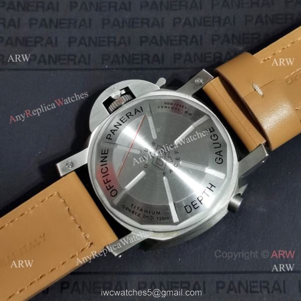 Panerai Luminor Submersible Depth Gauge Watch PAM00193 Brown Leather Strap 1