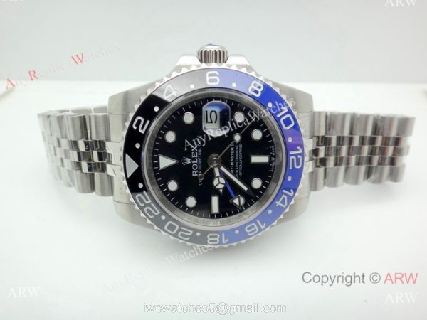Replica Rolex Batman GMT-Master II Watch Stainless Steel Jubilee 40mm 1