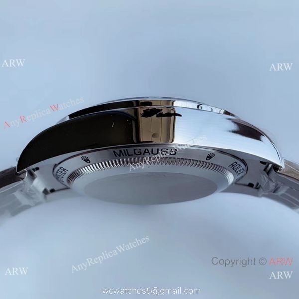 1:1 Best Edition Rolex Milgauss Label Noir Tourbillon Replica Watch Stainless Steel 1
