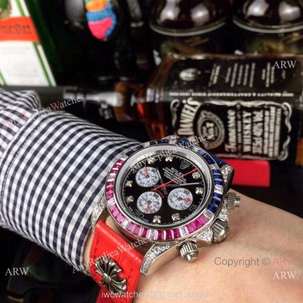 Rolex Rianbow Daytona SS Black Face Watch New Style 1