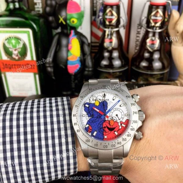 Rolex Blaken Replica Daytona Watches Blacksteel Blue&038;Red Dial 1