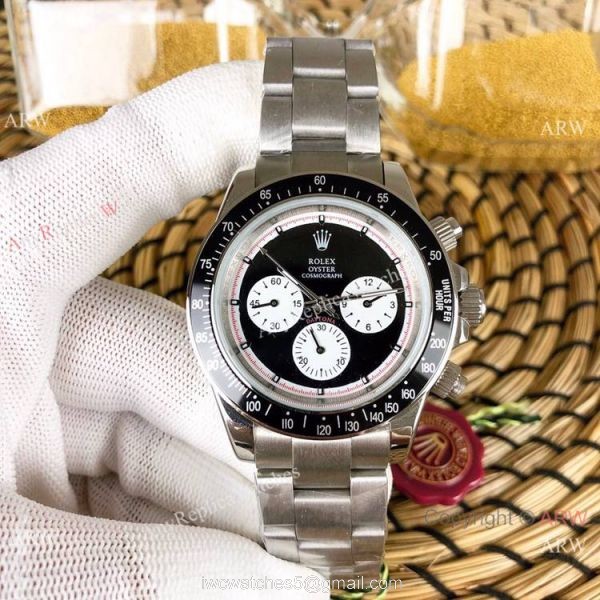 High Quality Rolex Rolex Paul Newman Replica Watch 40mm Stainless Steel Panda Face 1