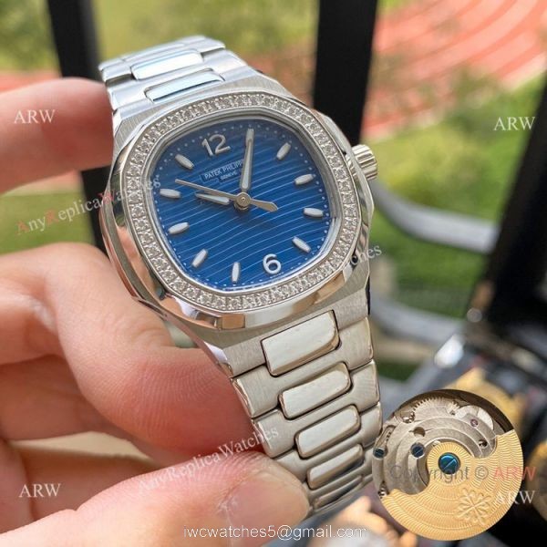 Copy Patek Philippe Nautilus Ladies 35mm Watches Diamond Bezel 1