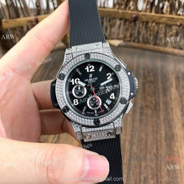 Hublot Big Bang Evolution 36mm Lady Watches Diamond Case Blue Dial 1