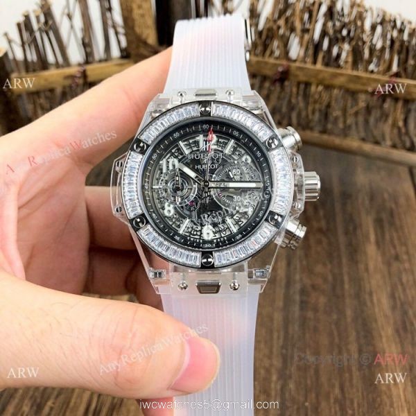 Hublot Big Bang Unico Chronograph Watches Hublot Transparent Watch Diamond Bezel 1