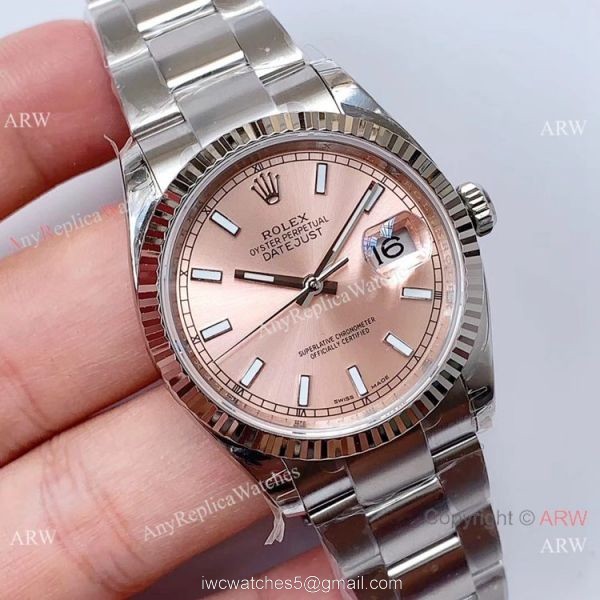 EW Factory Swiss 3235 Rolex Datejust Ss Salmon Dial Watch 36mm 1