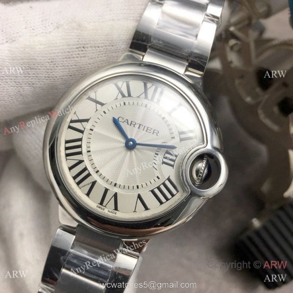 Replica Cartier Ballon Bleu De 33mm Ss Silver Dial Watch V6 Factory Swiss Quartz 1