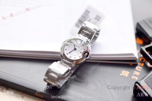 V6 Factory Swiss Cartier Ballon Bleu WE902073 Diamond Markers Watch 28mm 1