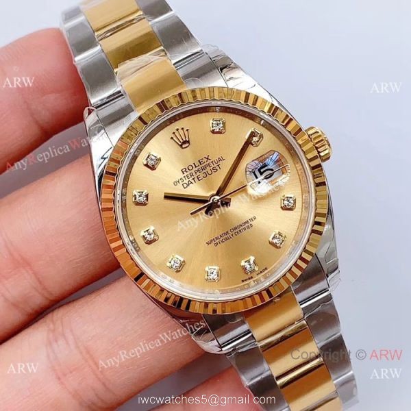 EWF Swiss Rolex Datejust Two Tone Diamond 36mm Watch EW Factory 3235 Movement 1