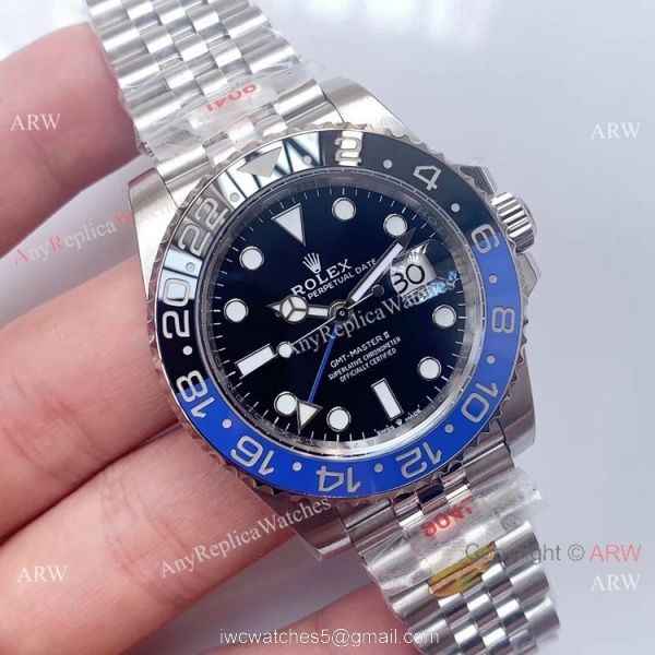 Swiss Replica Rolex GMT-Master II Batman Jubilee Men Watch NOOB Factory 3285 904L Steel 1
