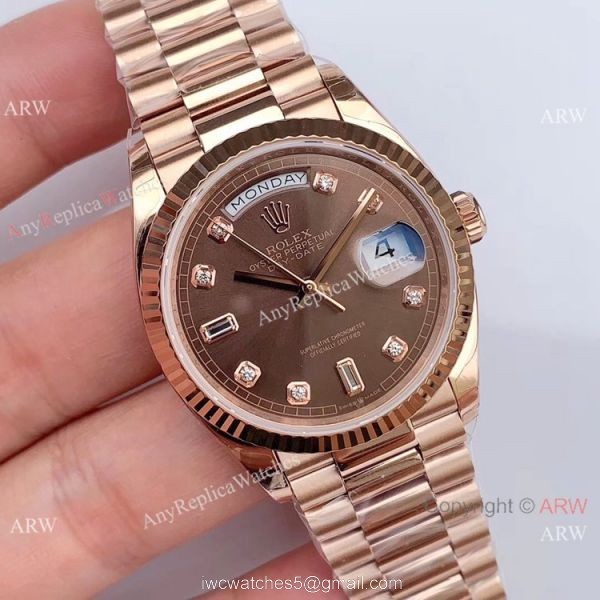Swiss Rolex DayDate EWF 3255 36mm Men Rolex Everose Replica Watch 1