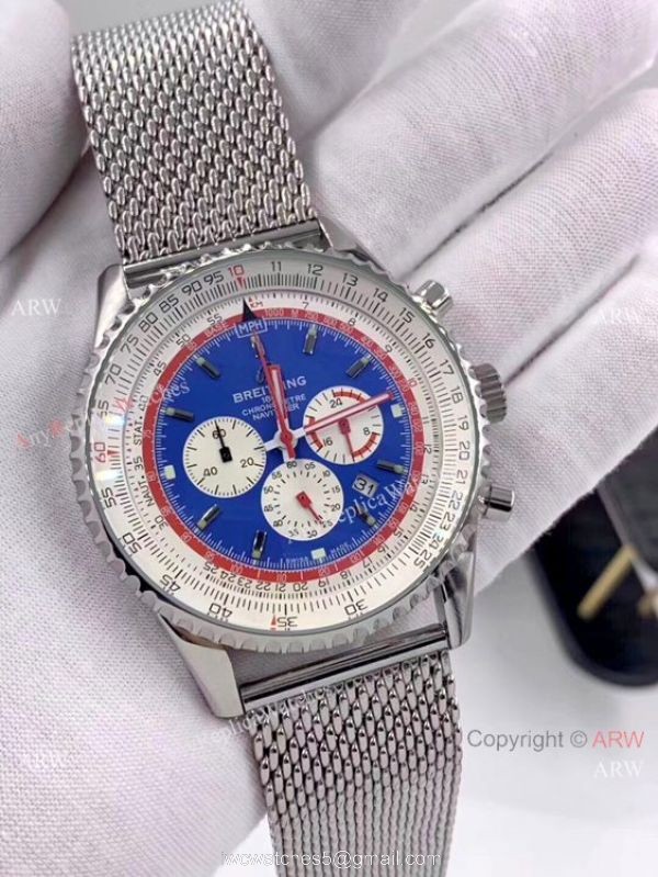 New Copy Breitling Navitimer 1 Pan Am Edition Watch Stainless Steel Blue Dial 1