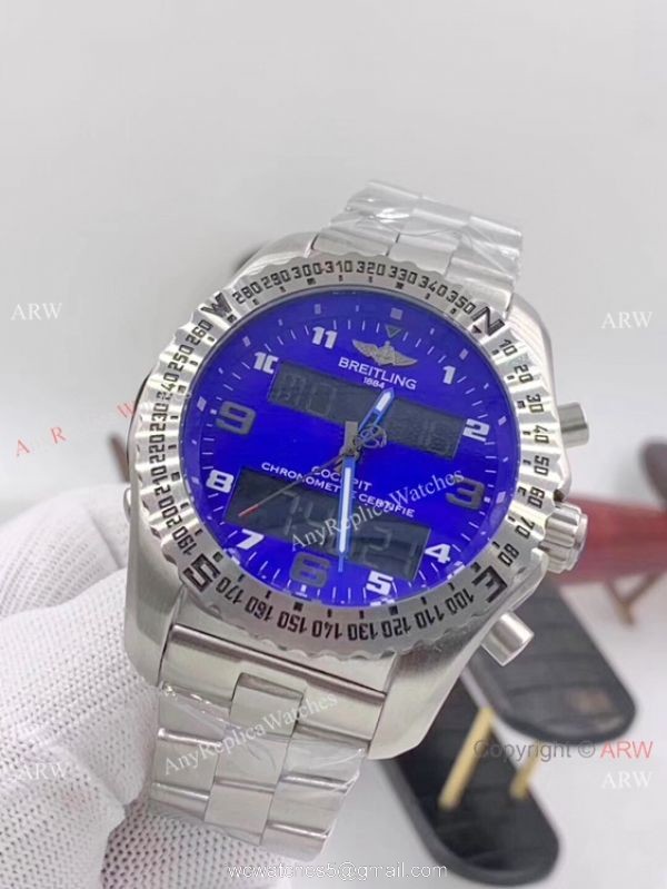 New Replica Breitling Cockpit B50 Watches Stainless Steel Blue Hands 1