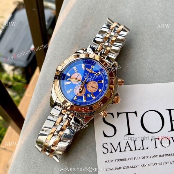 Two Tone Rose Gold Breitling Chronomat B01 Copy Watch 45mm 1