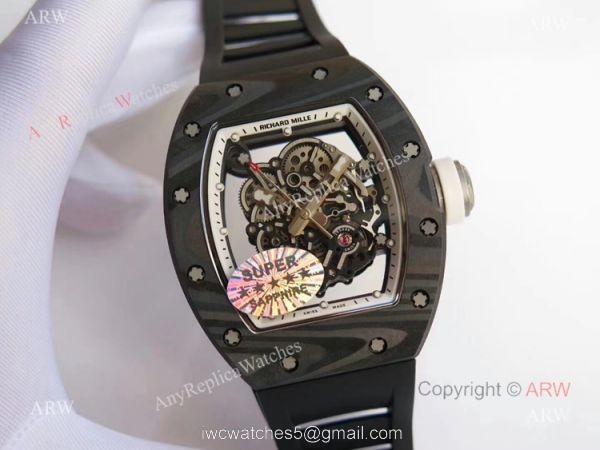 KV Factory Swiss Replica Richard Mille RM055 Carbon Fiber Skeleton Watches For Men 1