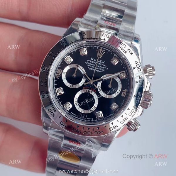 New Dial-Noob Factory Rolex Daytona Stainless Steel Black Dial Automatic Swiss Copy Watch 1