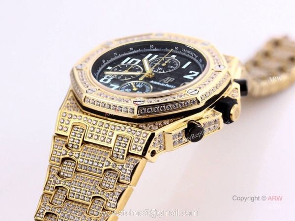 Best Replica Audemars Piguet Royal Oak Gold Watch Audemars Piguet Full Diamond Watch 1