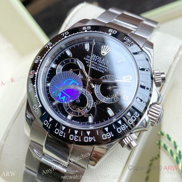 Replica Rolex Daytona 40mm Watch Black Dial Black Ceramic Bezel 1