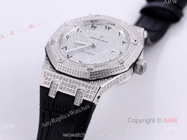Swiss Replica Audemars Piguet Royal Oak Diamonds With Arabic Dial Automatic Watch For Men 1