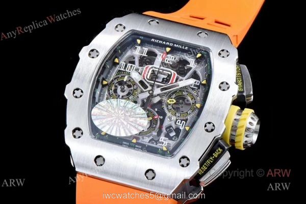 KV Factory Replica Richard Mille Orange Watch Best Fake Richard Mille RM11-03 Watches For Sale 1