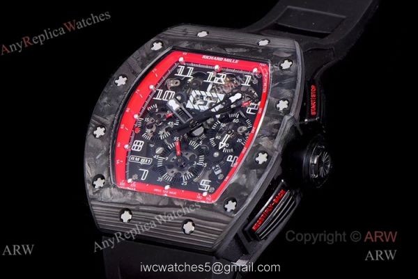 KV Factory Swiss Replica Richard Mille RM 011 Felipe Massa Black Night NTPT Carbon Watch 1