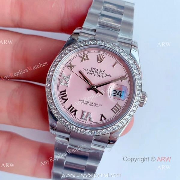 EW Factory Swiss 3235 Mens Datejust Rolex For Sale Replica Rolex Datejust 36mm Pink Dial Watch 1