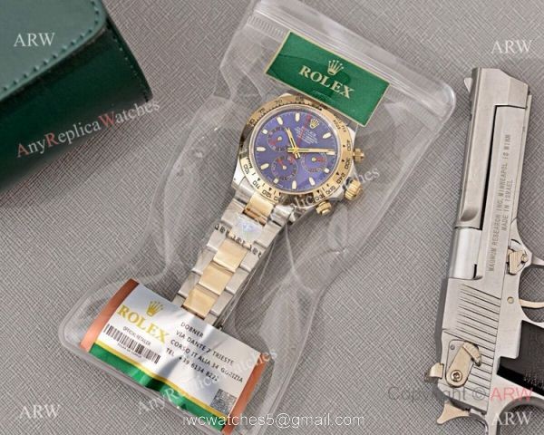 Two Tone Rolex Daytona Blue Dial Replica Replica Watch 40mm 1