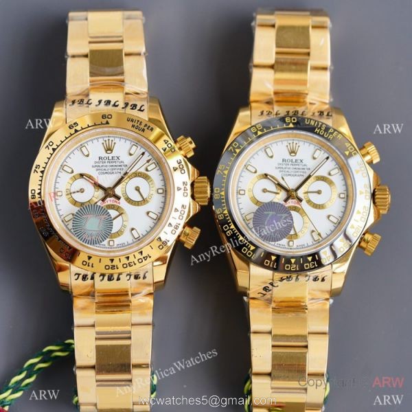 Swiss Quality Daytona Rolex Copy Watch Ceramic Bezel Yellow Gold 40mm 1