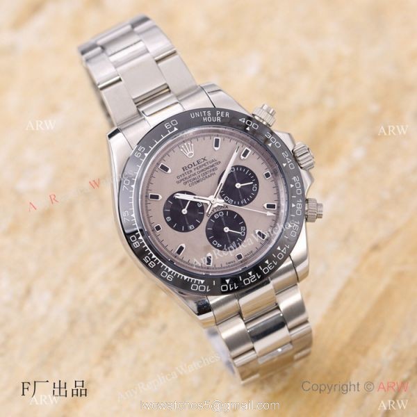 Swiss Quality Replica Rolex Comograph Daytona Rhodium Gray Watch 43mm 1