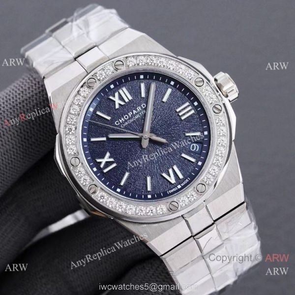 Swiss Replica Chopard Alpine Eagle Large Steel Black Dial 41mm Watch with Diamond Bezel 1