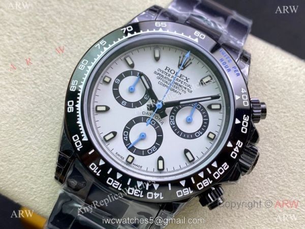New! Swiss Grade Rolex Blaken Daytona 904L Black Steel A7750 Watch 40mm 1