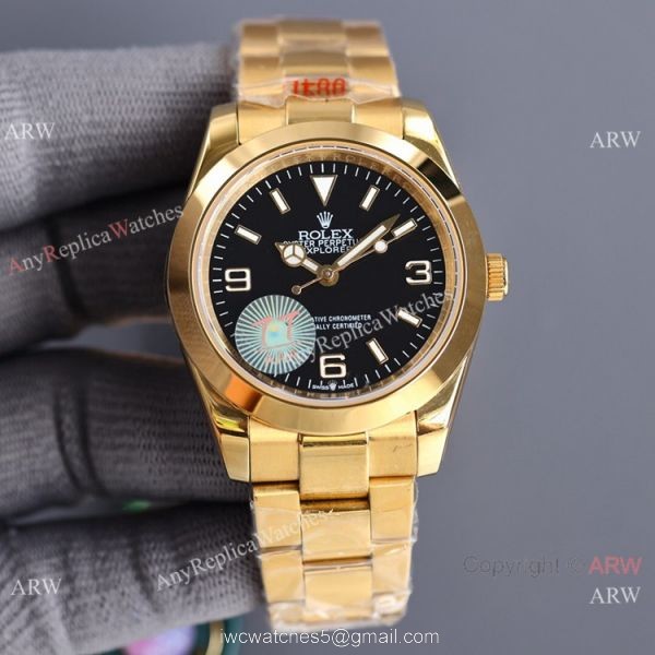 Swiss Quality Rolex Explorer All Gold Men Watch Citizen 8215 Movement 1