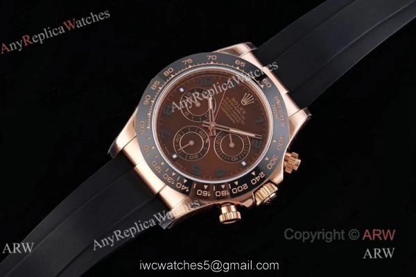 New NOOB V3 4130 Rolex Daytona Rubber Band Chocolate Dial Replica Watch 1