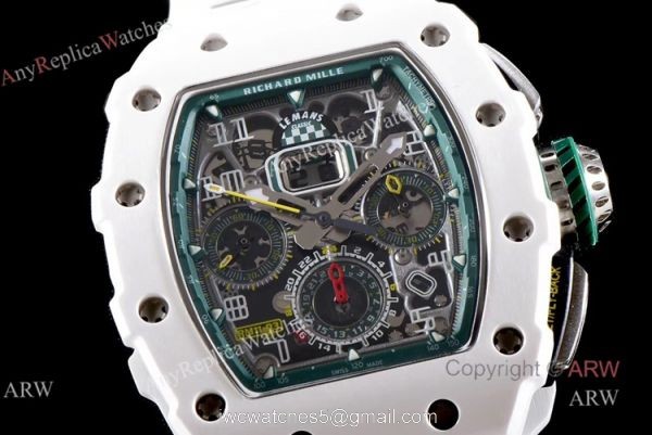 KV Factory Knockoff Richard Mille RM011-03 White Ceramic Automatic Watch 1
