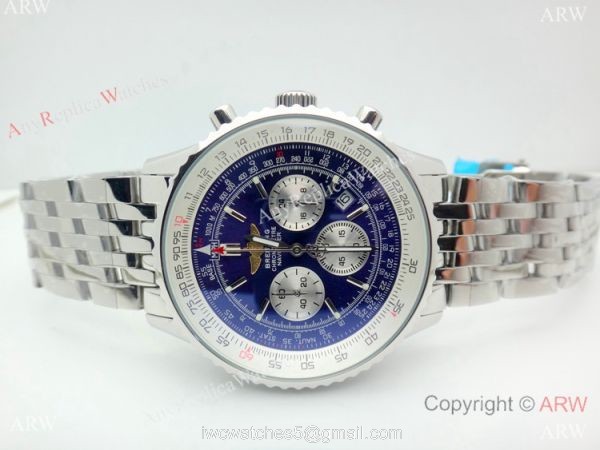 Breitling Navitimer 46MM Watch Stainless Steel Blue Chronograph Dial 1