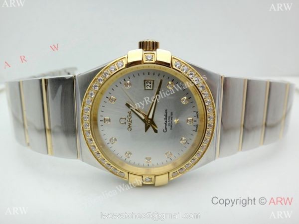Replica Omega Constellation Two Tone Diamond Watch 38mm Men 1