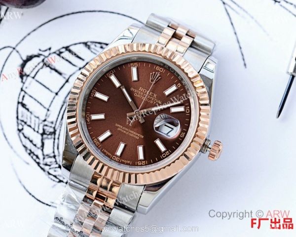NEW UPGRADED Rolex Datejust II 41 Watch Replica Two Tone Rose Gold White Dial 1