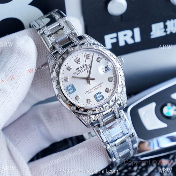 Rolex Lady Masterpiece Replica Watches Blue Dial Stainless Steel 1
