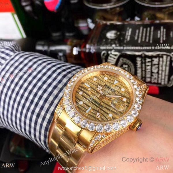 Rolex GMT-Master II Yellow Gold Diamond Case Watch New Replica 1