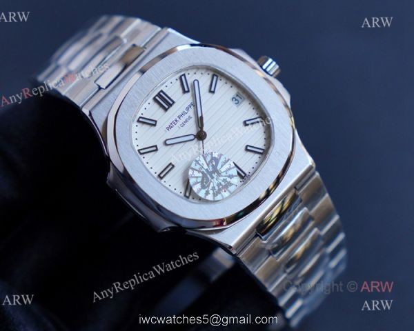 JH Factory Swiss Replica Patek Philippe Nautilus Stainless Steel Mens Watches 1