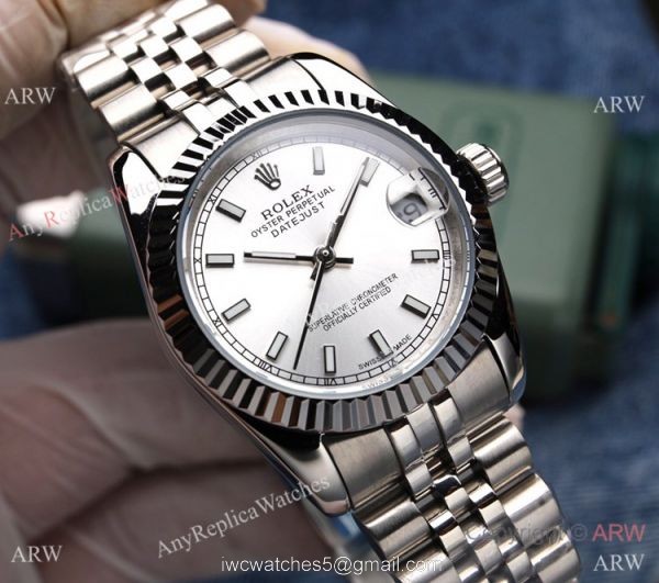 Stainless Steel Silver Dial Oyster Perpetual Datejust Rolex Couple Watches Best Replica 1
