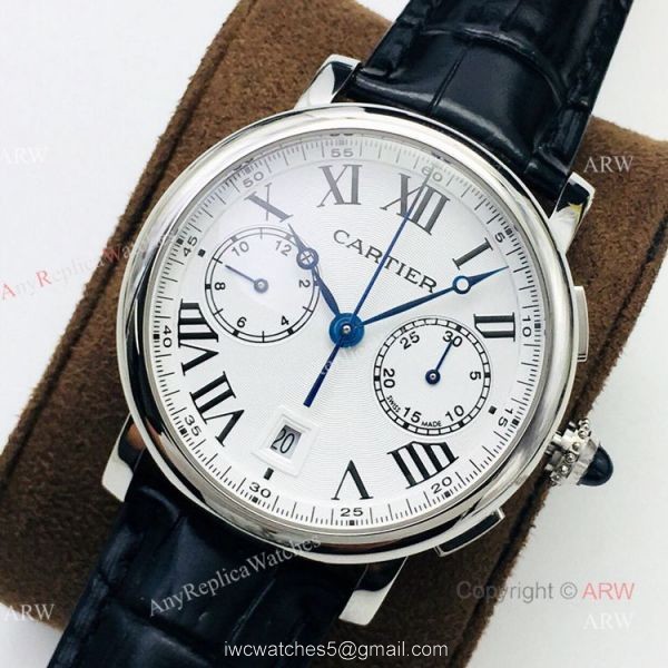 (GZF) 1:1 Cartier Watch Copy Rotonde De Cartier Stainless Steel Chronograph Watch 1